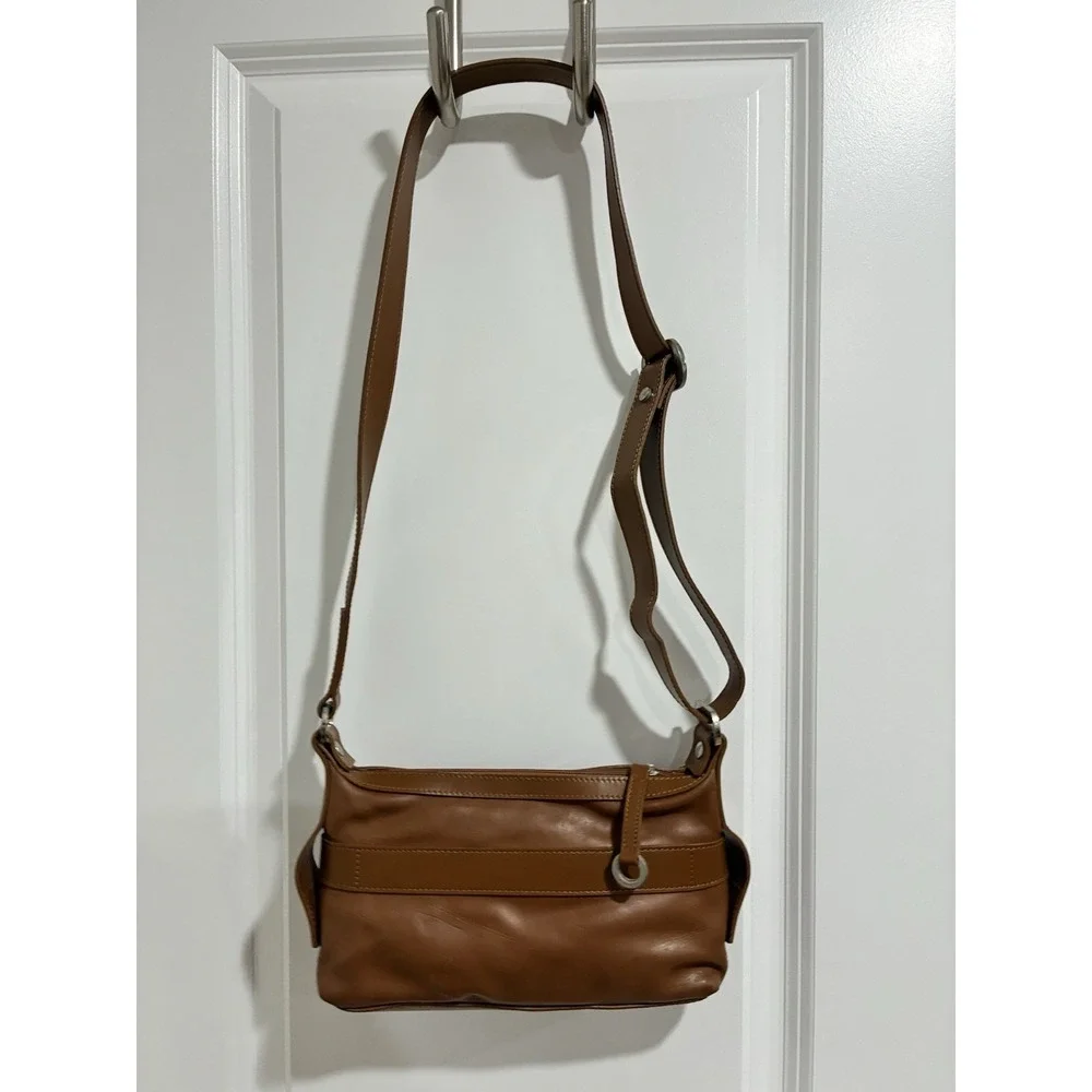 Lancel Light Brown Leather Shoulder Hobo Bag Made In France